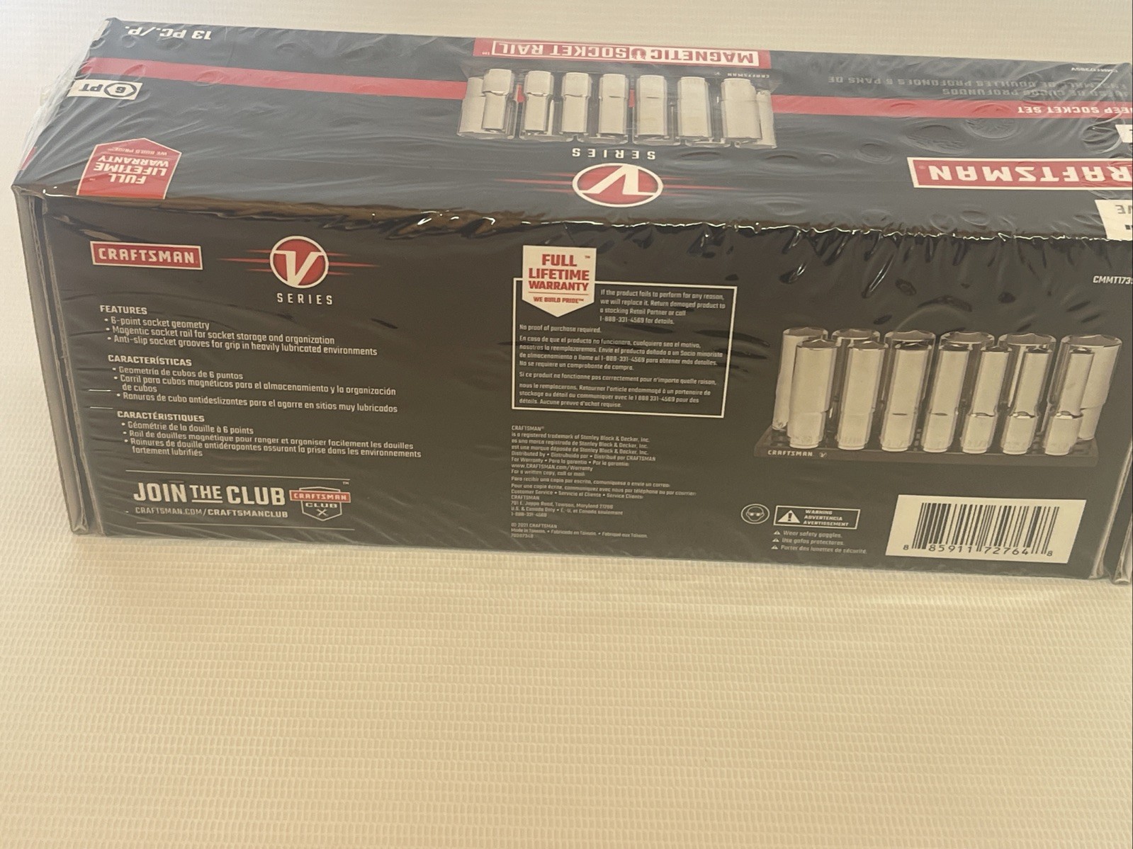 Craftsman V-Series 1/2″ Drive 13 Piece SAE Deep Socket Set CMMT17395V