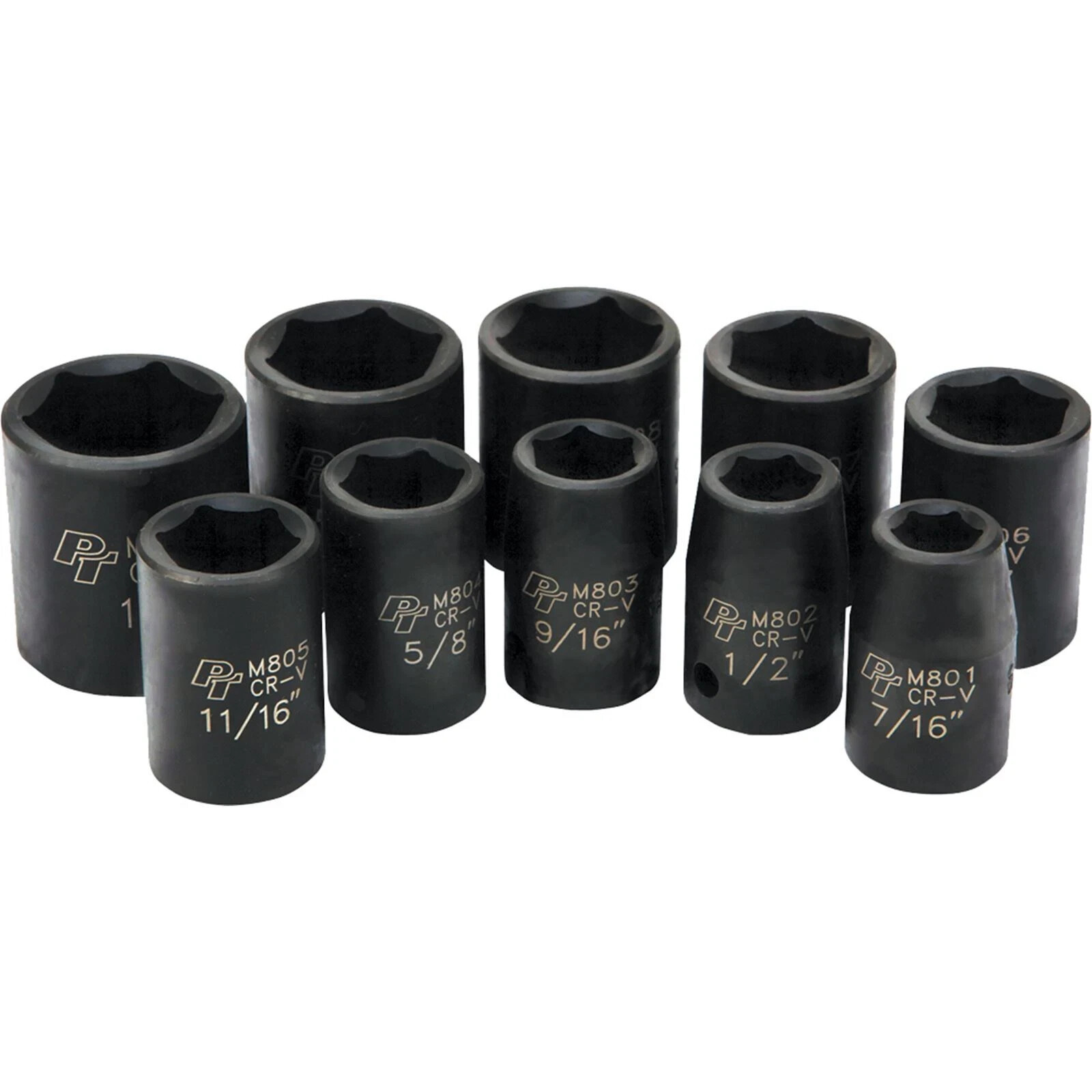 Performance Tool 10 Piece 1/2″ SAE Imp Socket Set Shallow M592DB NEW!