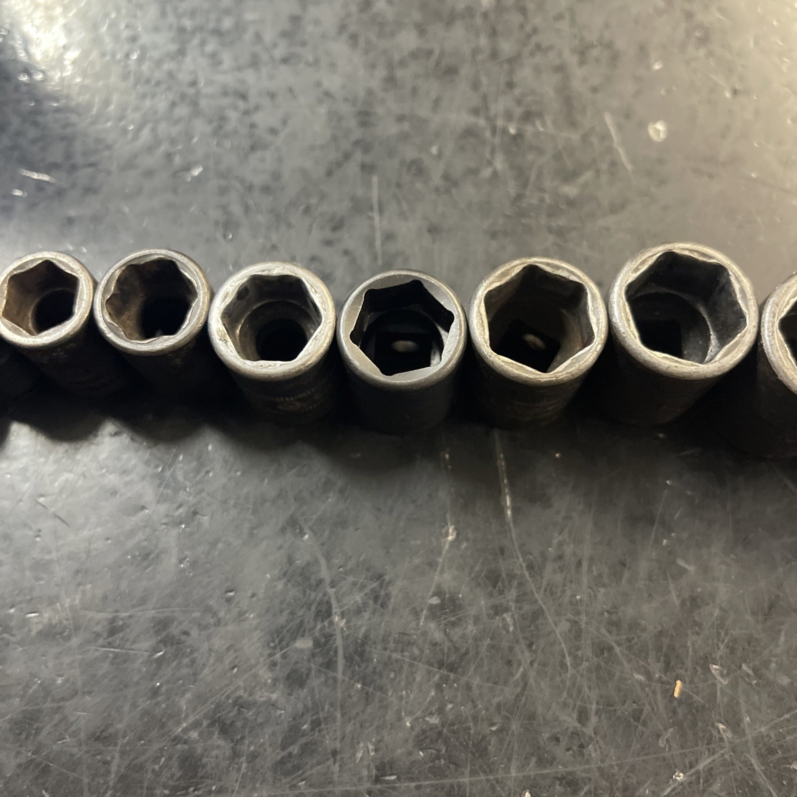 Snap-On 13 Pcs 3/8″ Dr 6pt Deep Impact Sockets 8-19mm + 24mm Missing 18 & 20