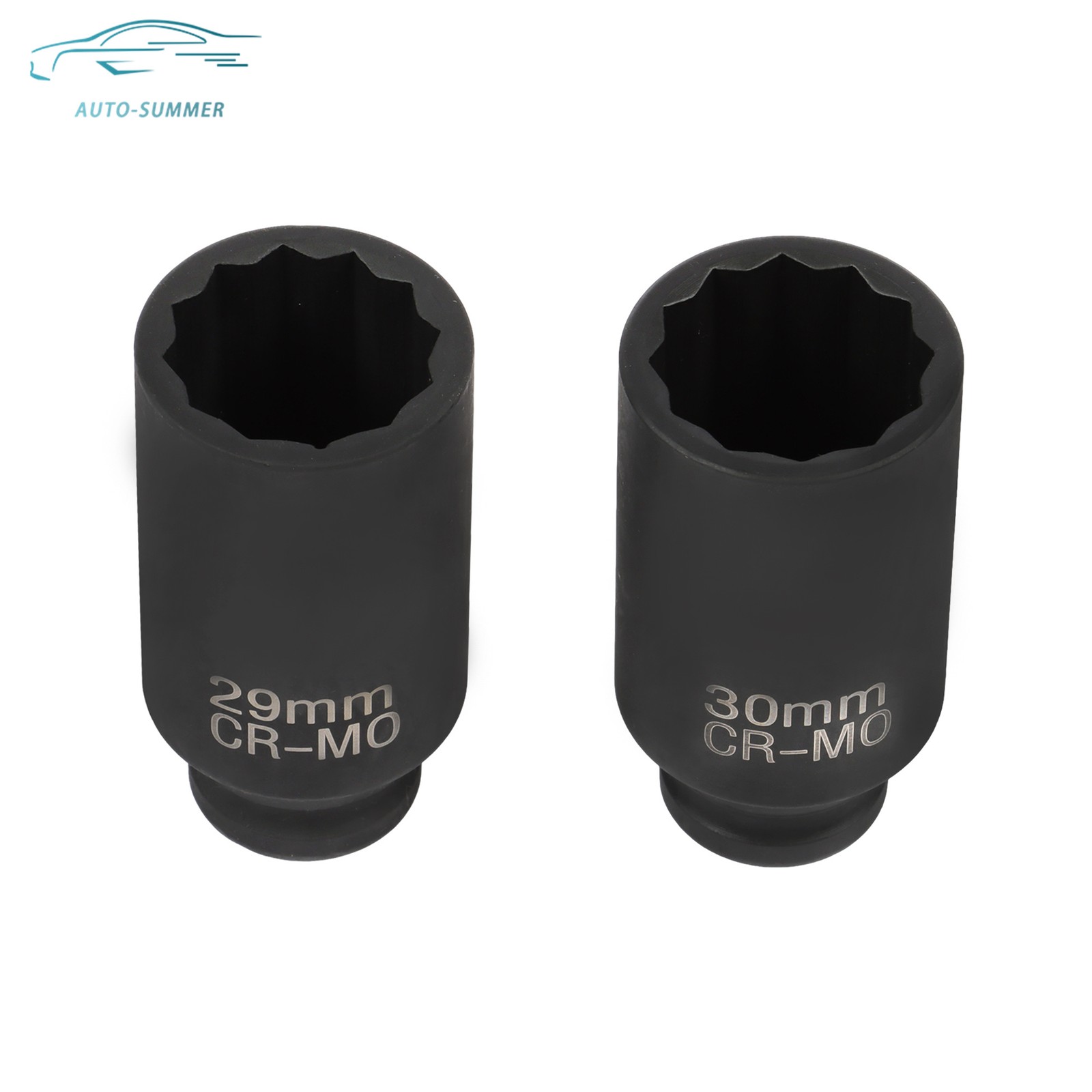 8PCS 1/2″ Deep Spindle Axle Nut Impact Socket Set 12 Point Metric Large Socket