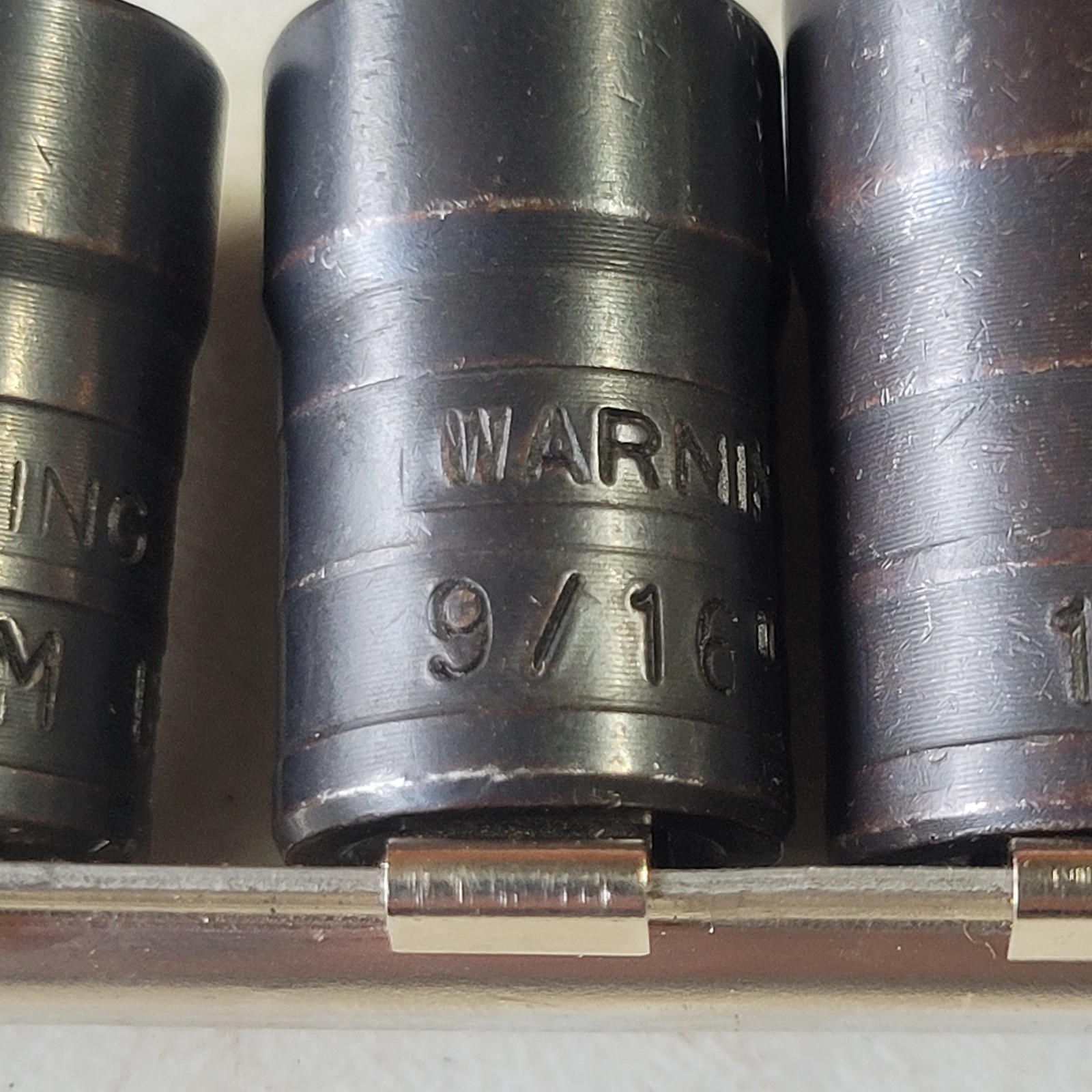 Vtg Mac Tools 7 Pc 3/8″ Drive Twist Socket Set 13-22mm Oil Drain Plug Tool TS490
