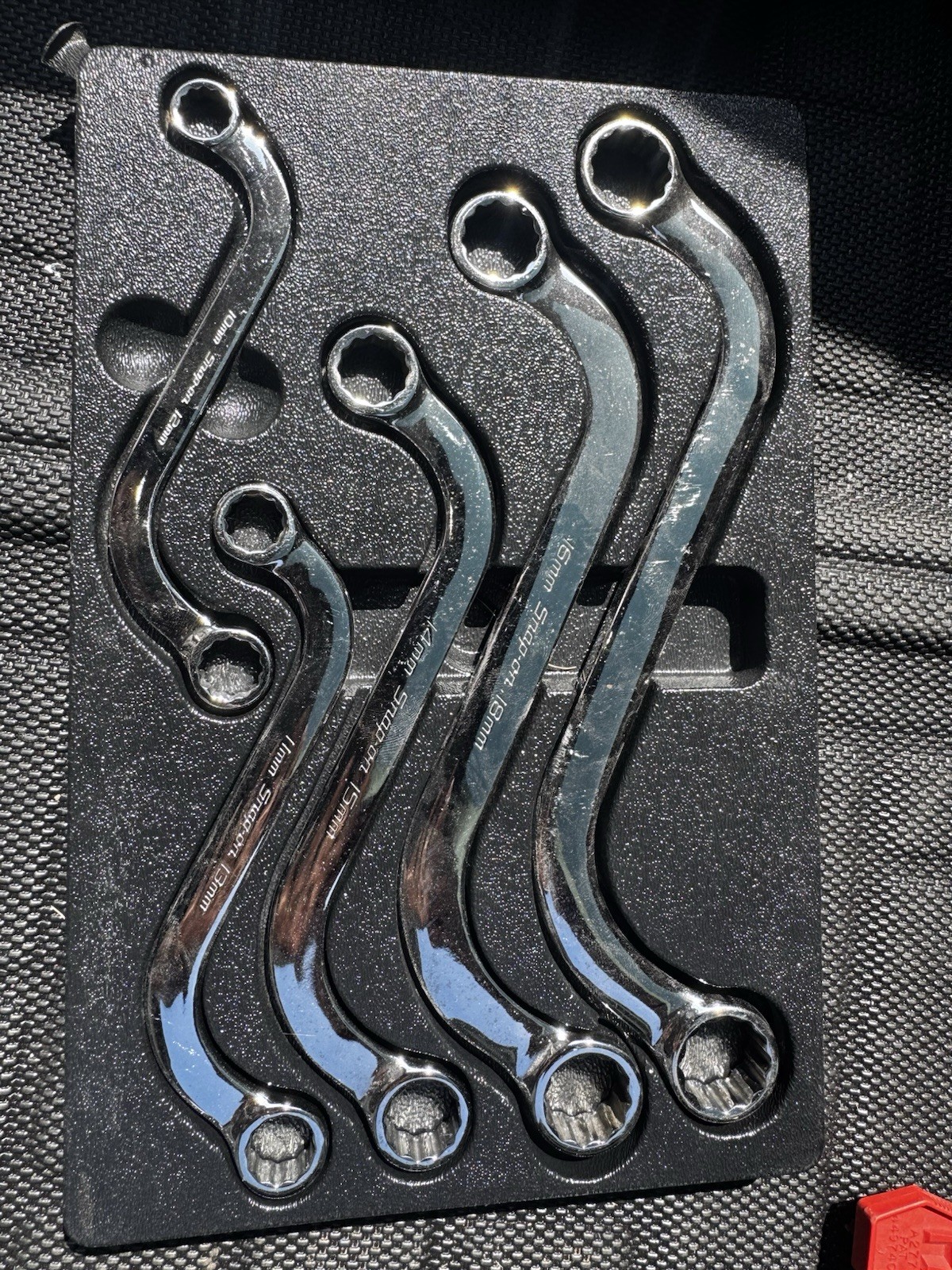 Snap On 5 pc 12-Point Metric Flank Drive® S-Shaped Box Wrench Set (10–19 mm)