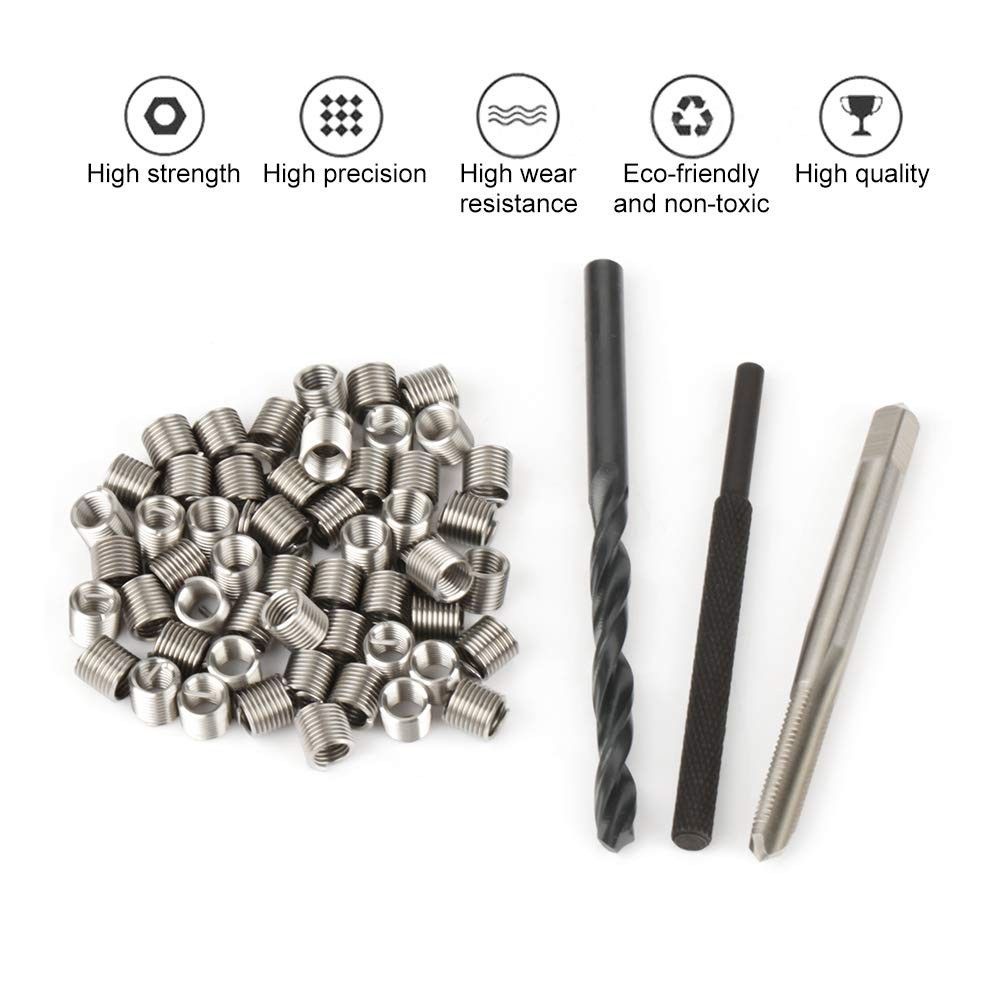 50pcs Stainless Steel Thread Repair Kit Helicoil Type Set M2 x 2D – Easy Install