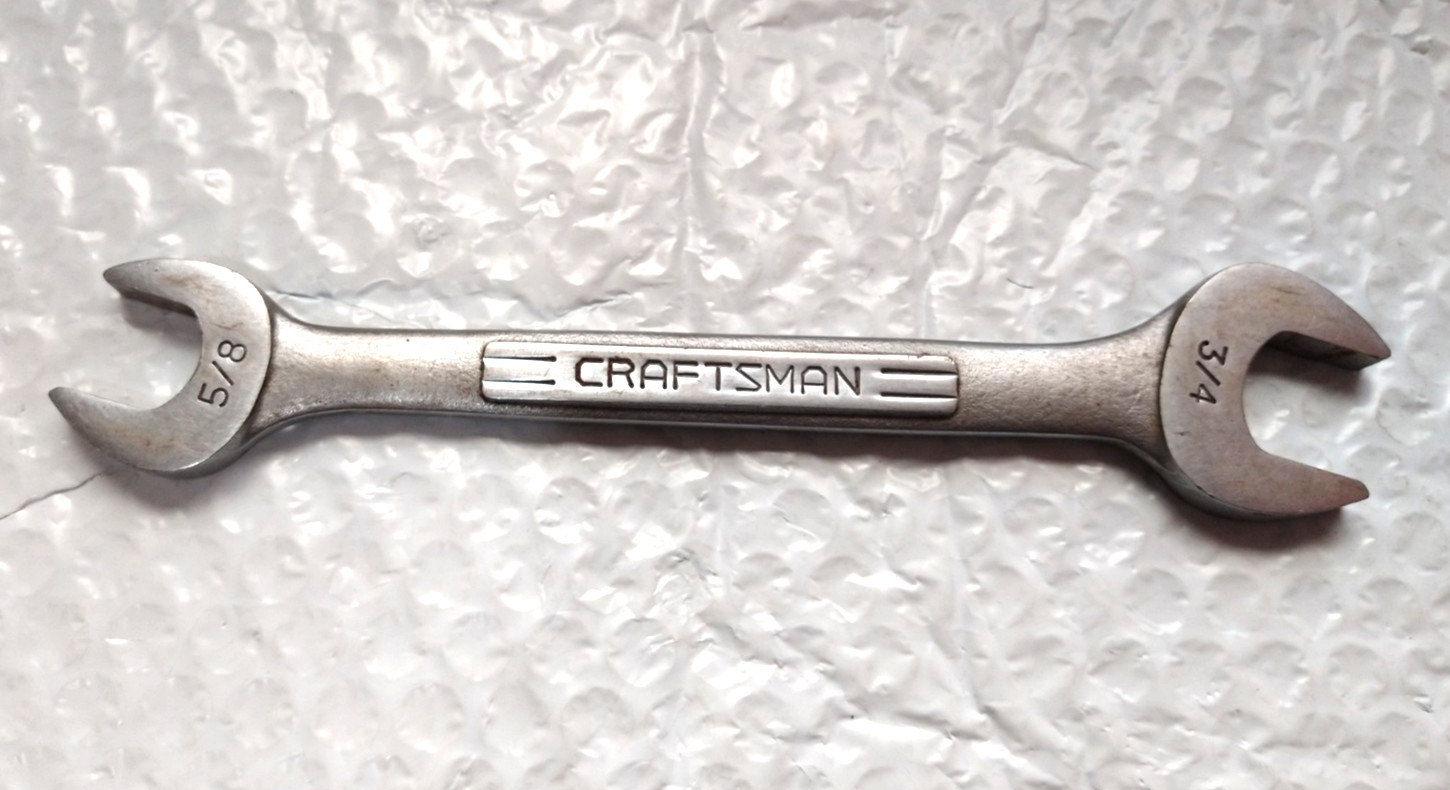 CRAFTSMAN TOOLS USA VV44582, 5/8 x 3/4 DBL. OPEN-END WRENCH, 7.75 LONG.