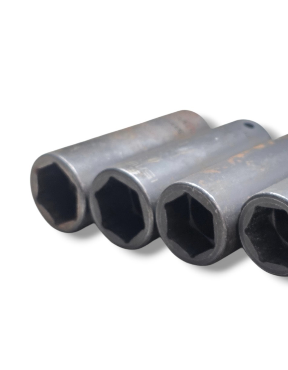 Snap-on 9 Pc 1/2″ Drive SAE Deep Impact Socket Set SIMLM160-SIMLM320 USA w/ Rail