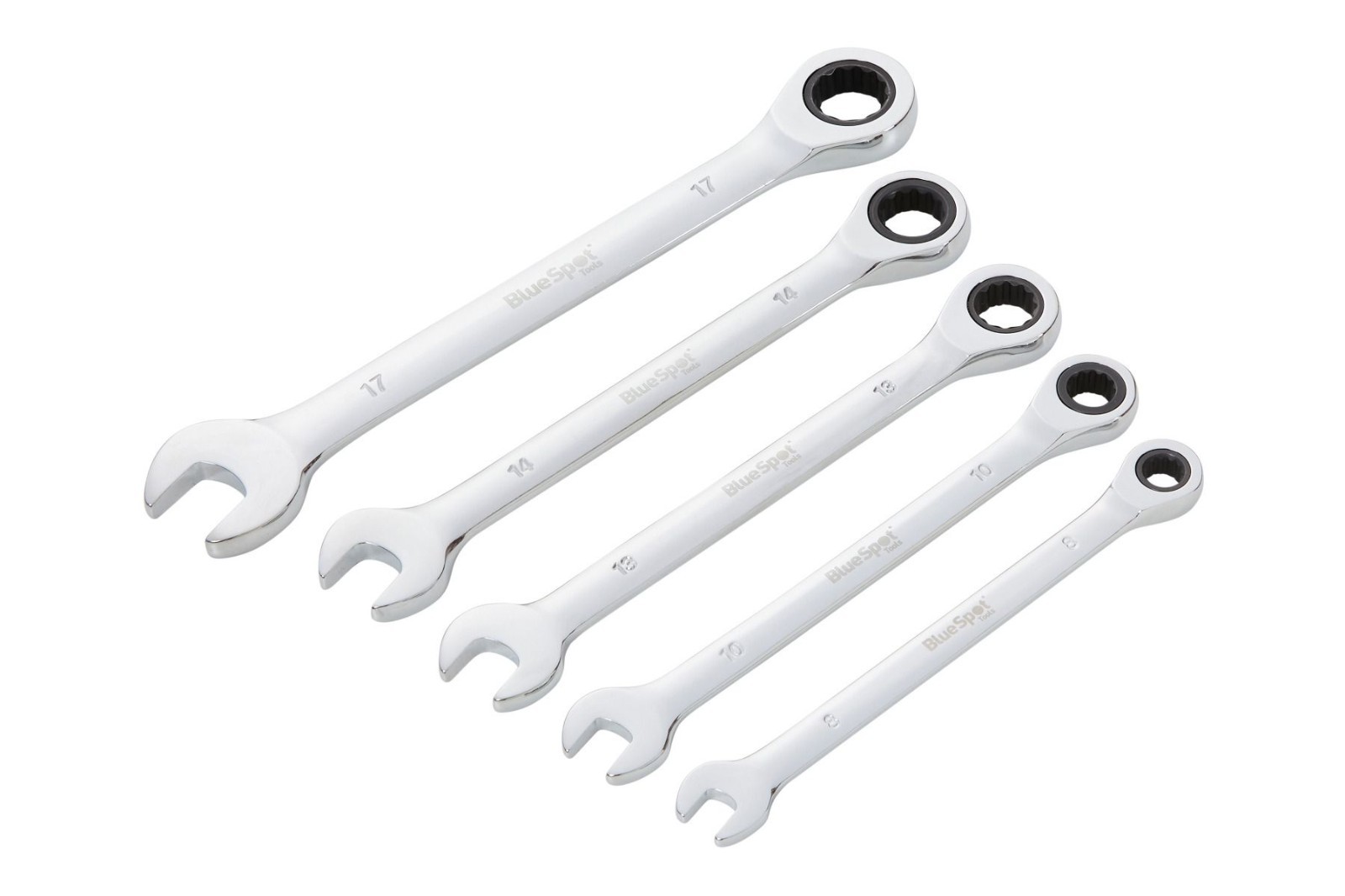 Blue Spot Tools 5 PCE Combination Ratchet Spanner Set (8-17mm) (04316)