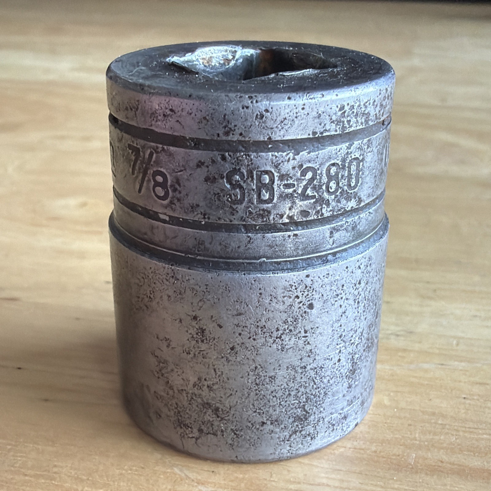 Snap On Tools 7/8″ Shallow Socket 1/2″ Drive 12 Point SB-280 Vtg Made in USA