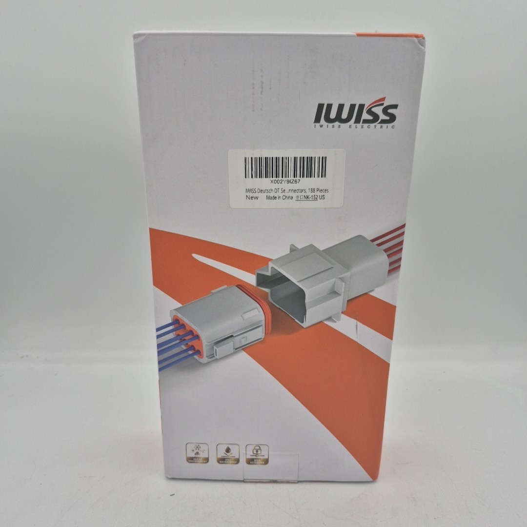 IWISS 188PCS Deutsch DT Gray Connector Kit with Size 2,3,4,6,8,12PIN(2 Pair)