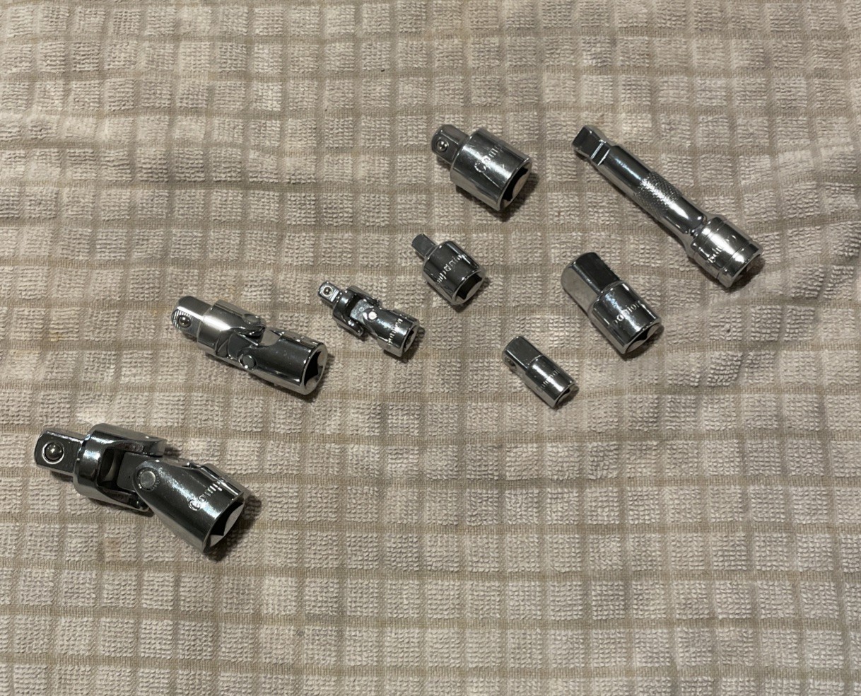 Companion 3pc Universal Joint Set – 1/4″, 3/8″, 1/2″ Drives, Plus Others