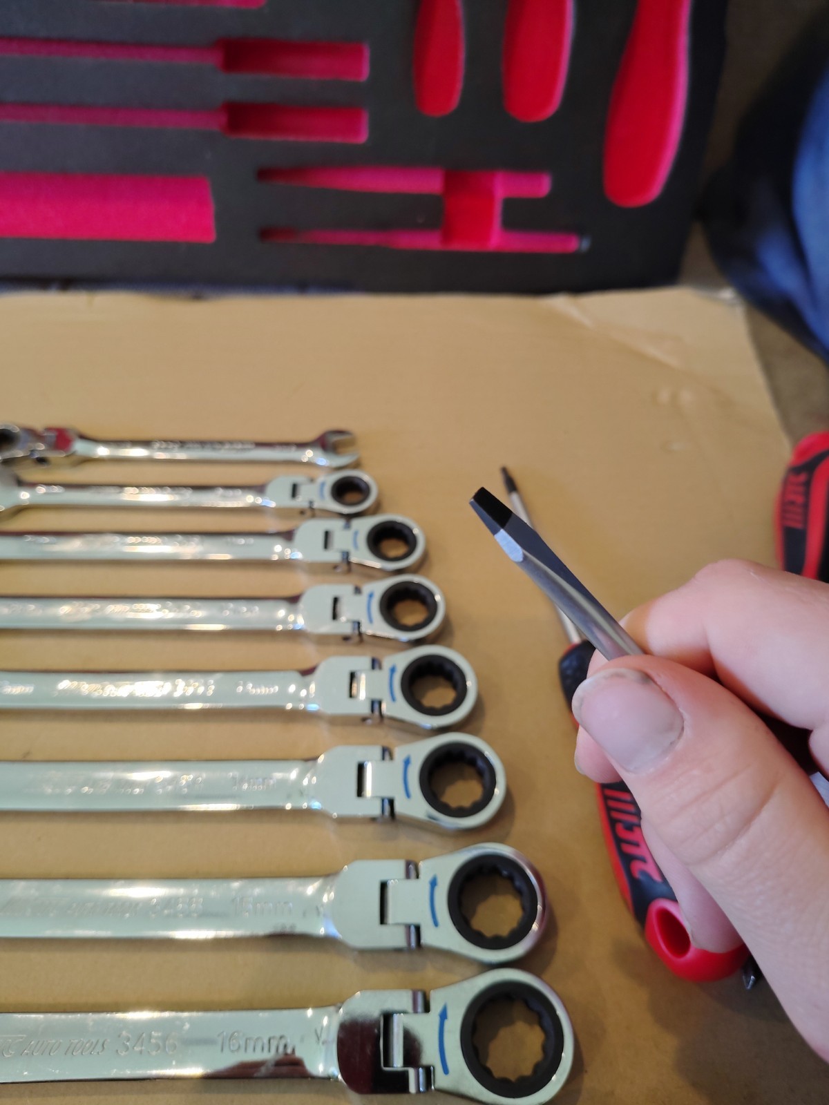 JTC TESLA TECHNICIAN TOOL SET Ratcheting Wrenches Punches Etc In Hard Case