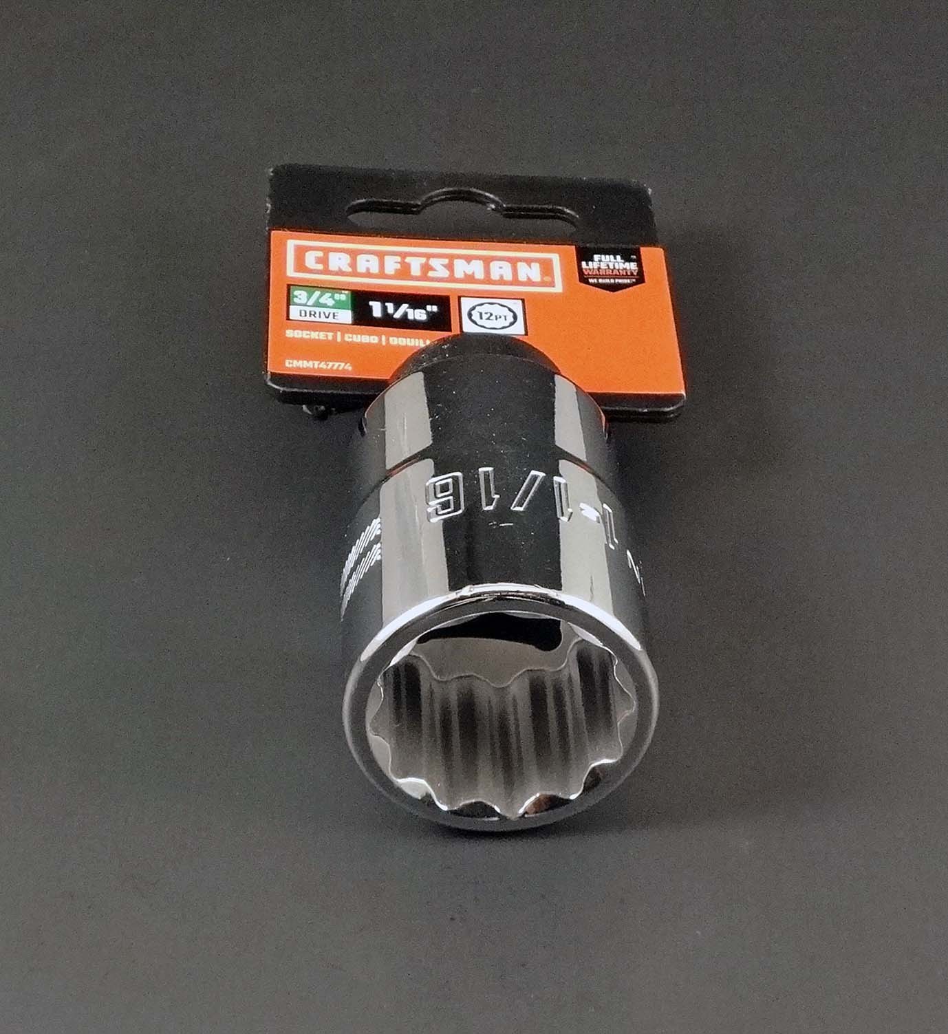 CRAFTSMAN HAND TOOLS 3/4 drive 1-1/16″ SAE Standard 12pt ratchet wrench socket !