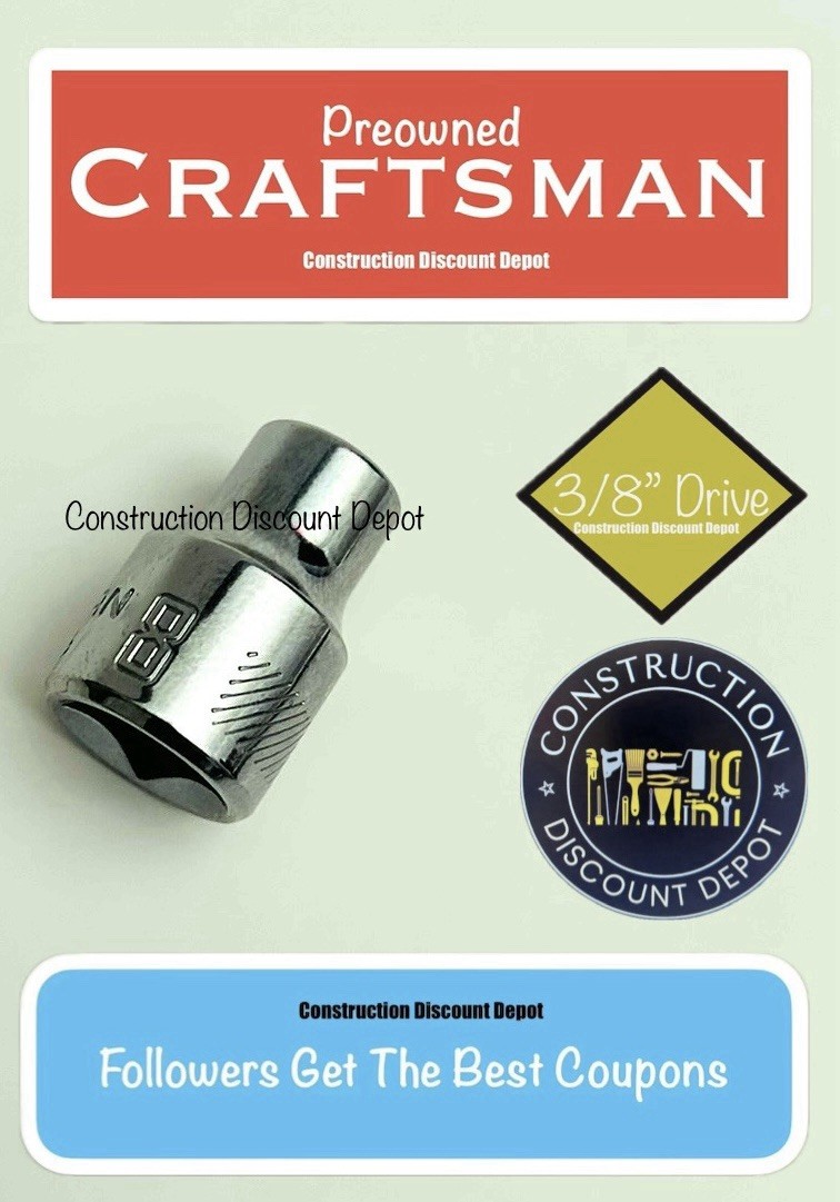 Craftsman 3/8″ Drive 6 Point Shallow Standard Metric Socket 8mm 8 MM CMMT43536