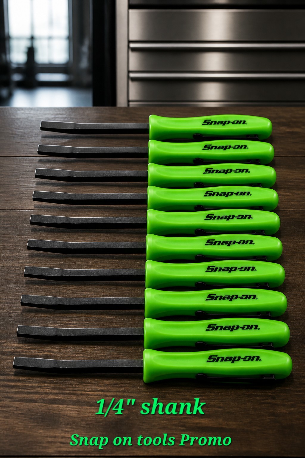 10X Green Promo SE For Snap on tools 1/4″ Shank Angled PRY BAR screwdriver +GIFT