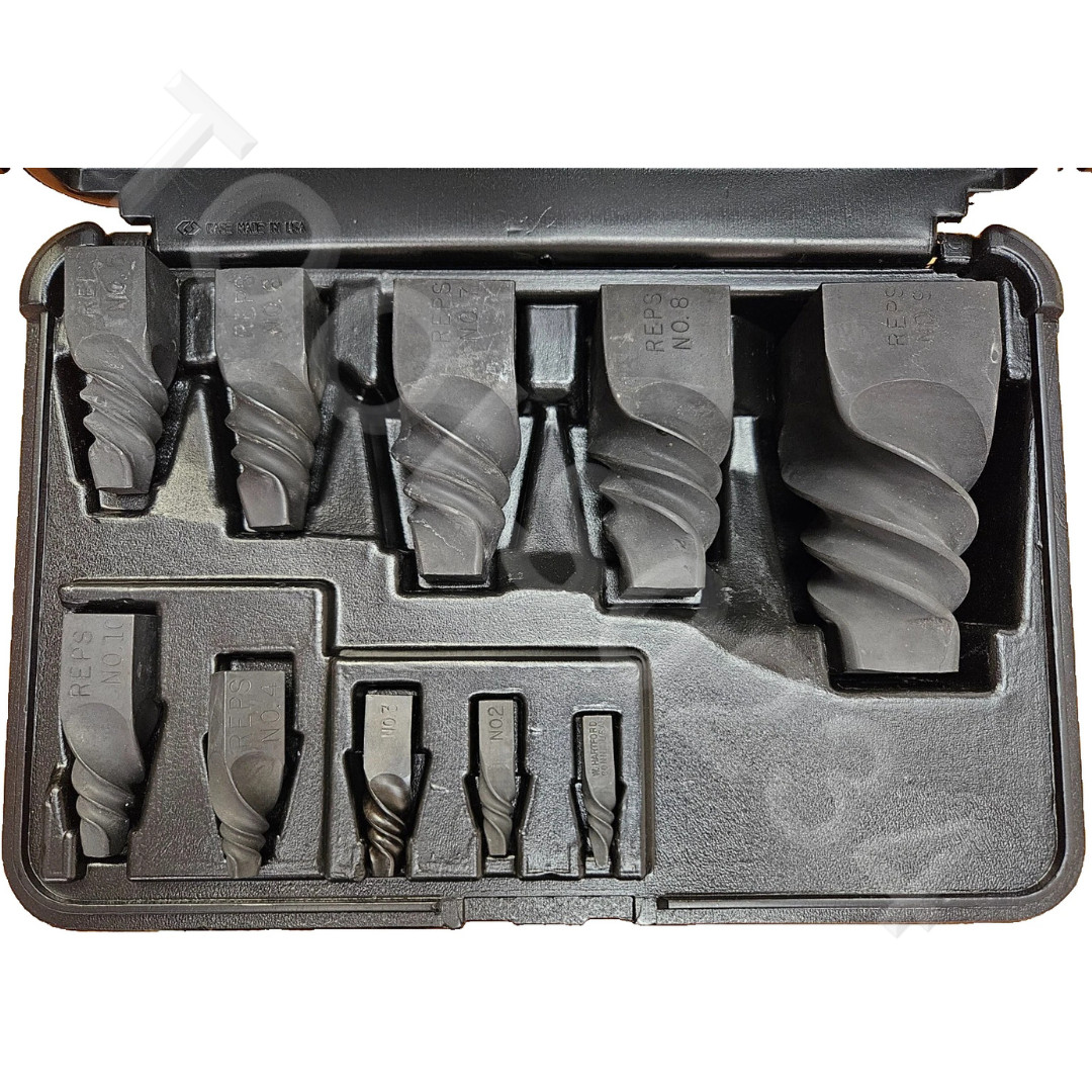 50210 Pipe & Bolt Extractor Set Walton Reps 1/8-3/4 Pipe 3/8-1-1/4 Bolt USA