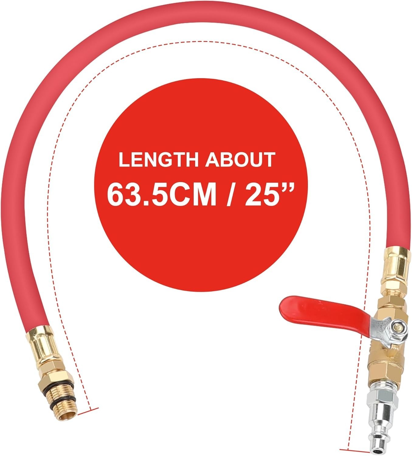 High-Pressure Cylinder Leak Tester with Durable Rubber Tube and Brass Connectors