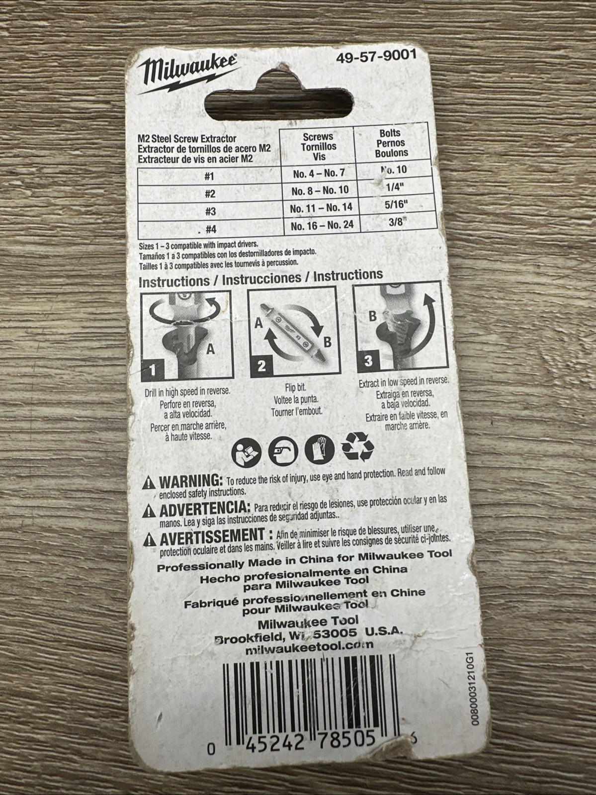 Milwaukee Steel Screw Extractor Set (4-Piece) 49-57-9001