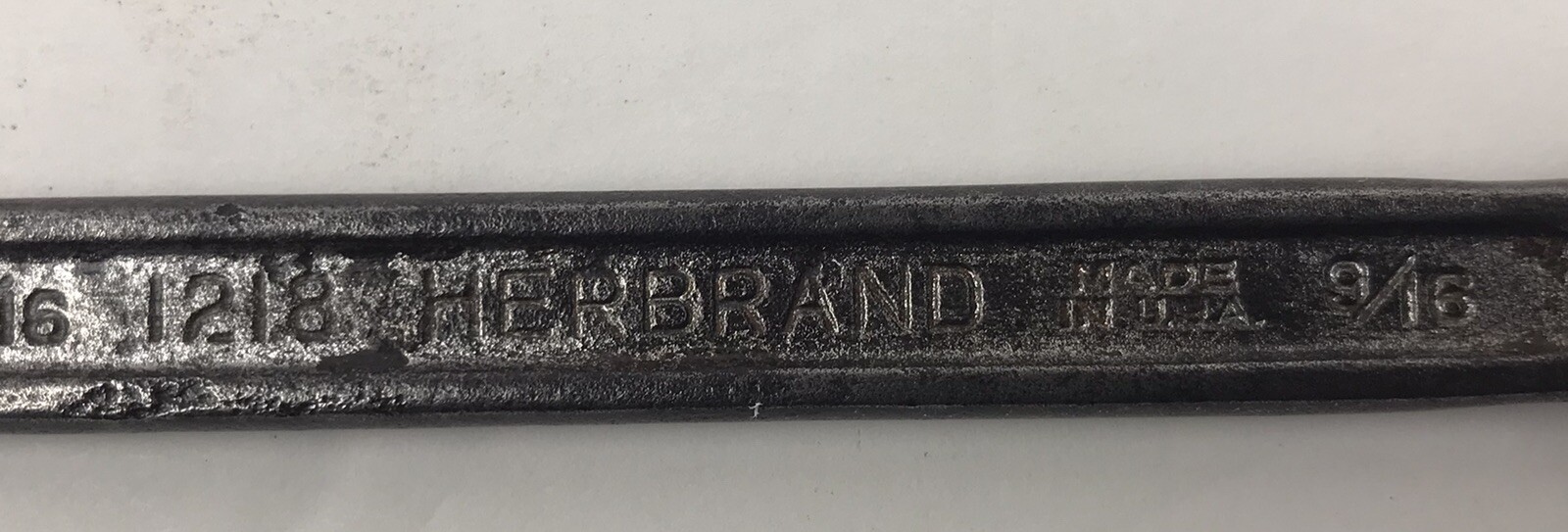 Vintage Herbrand USA 1218 9/16” SAE 12 Point Combination Angled Open End Wrench