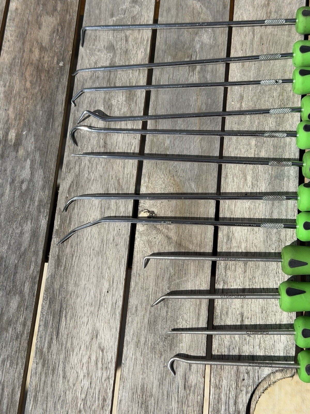 Cornwell Tools CTG812HPSG 12pc Hook & Pick Set, NEON GREEN Soft Grip Handle