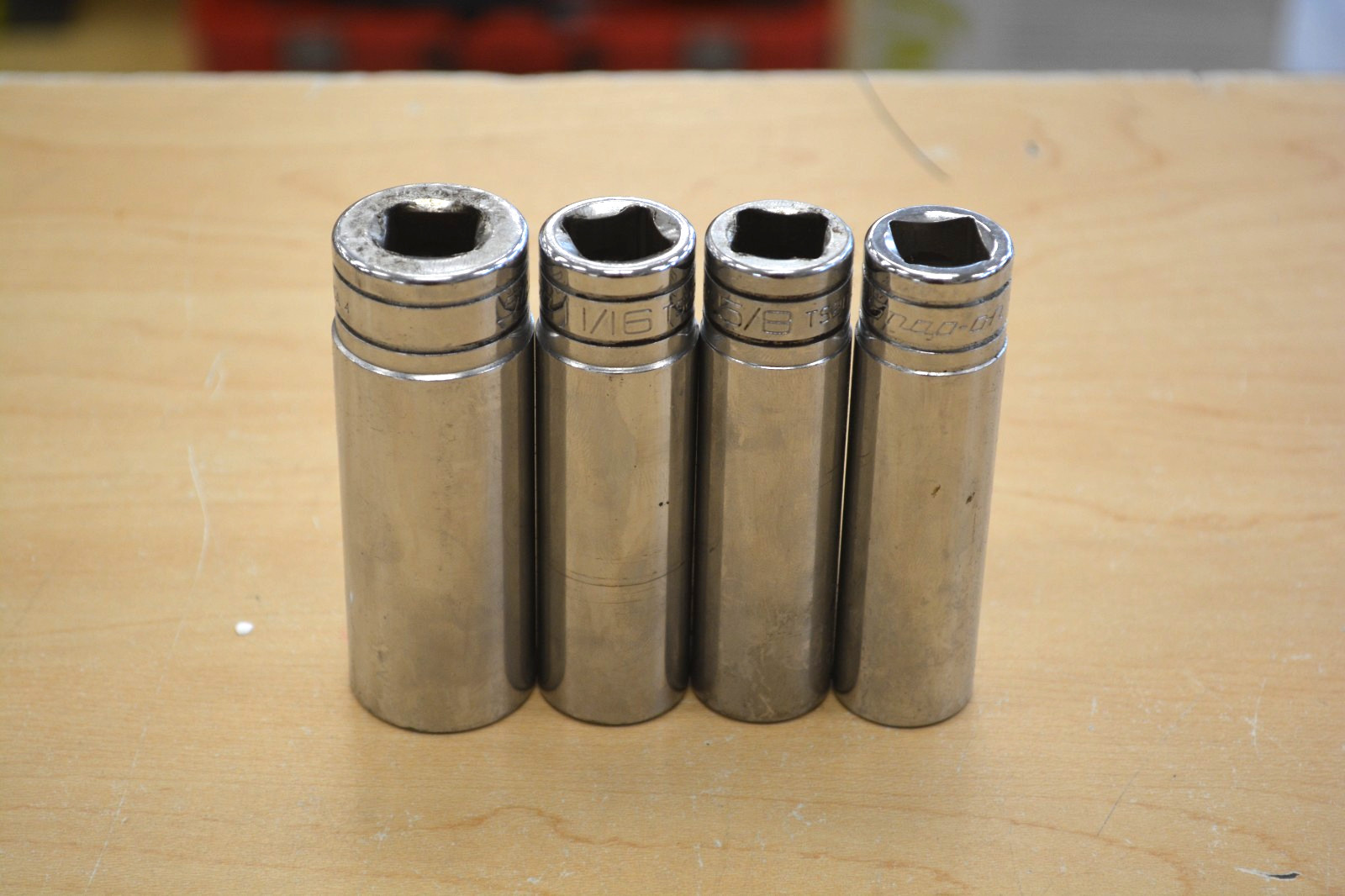 Snap On 313TSYA 4pc 1/2» Drive 6pt Deep Socket Set * Pre-owned* FREE SHIPPING
