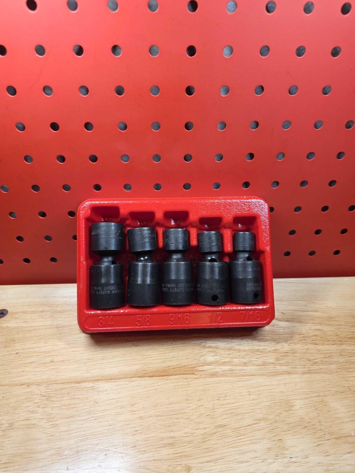 Snap-on 205IPF UNUSED 5-Piece 3/8″ Drive 6pt Shallow Impact Swivel Socket Set