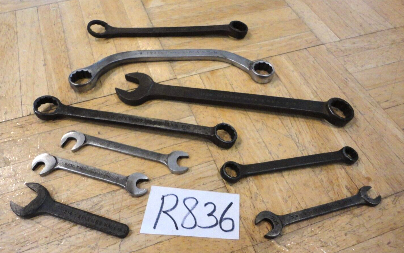 PLOMB TOOLS 9 PIECE ASSORTED SAE. WRENCHES, OBSTRUCTION, BOX & OPEN END, COMBO