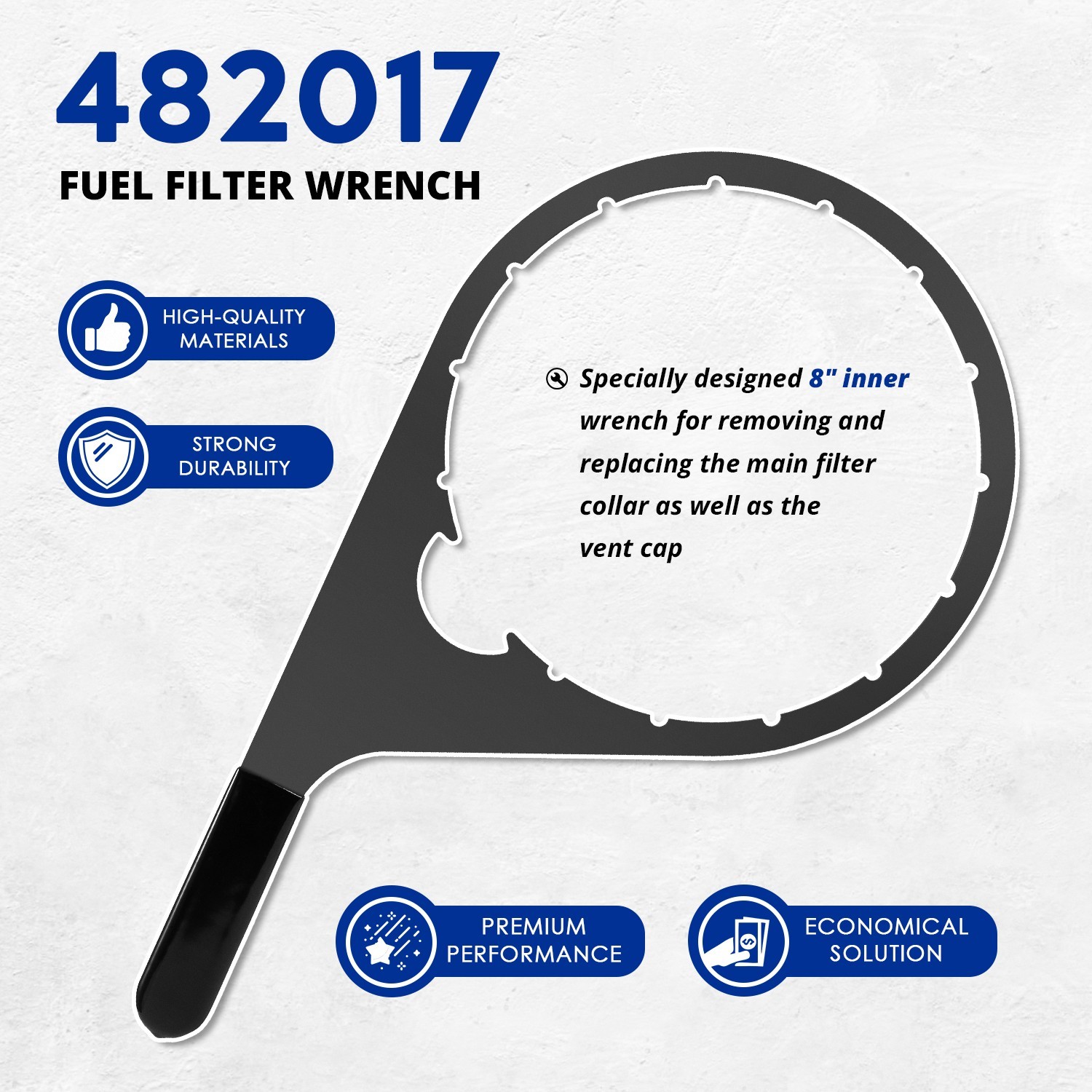 482017 8″ Fuel Filter Collar Vent Cap Wrench For Fuel Pro 482, 483, 485,487, 488
