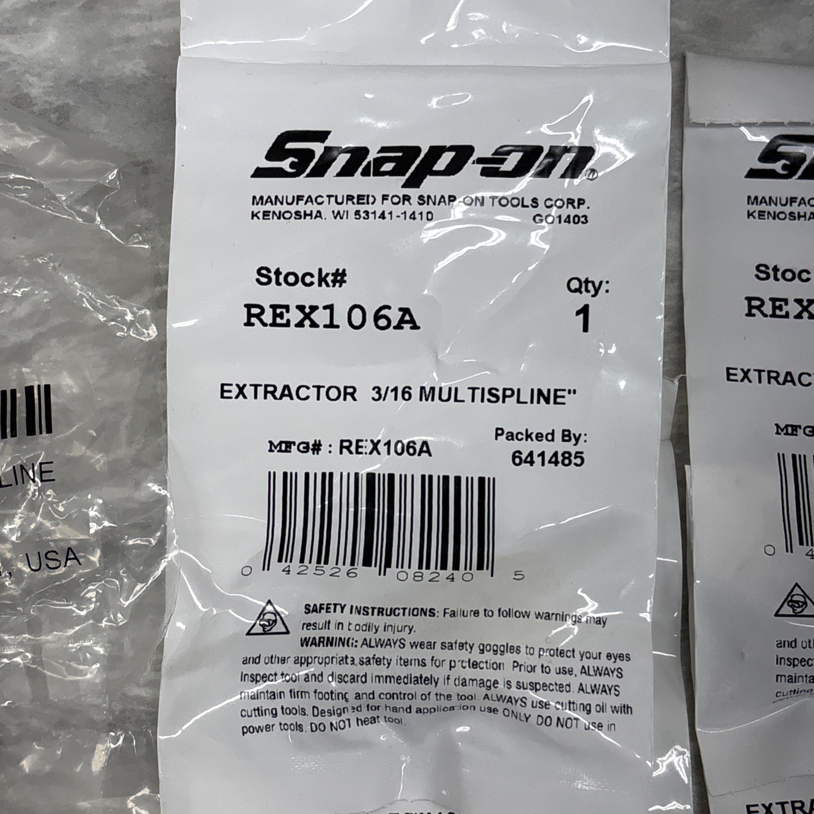Snap On MultiSpline Extractors Lot of 15 REX104A, 105A, 106A, 107A