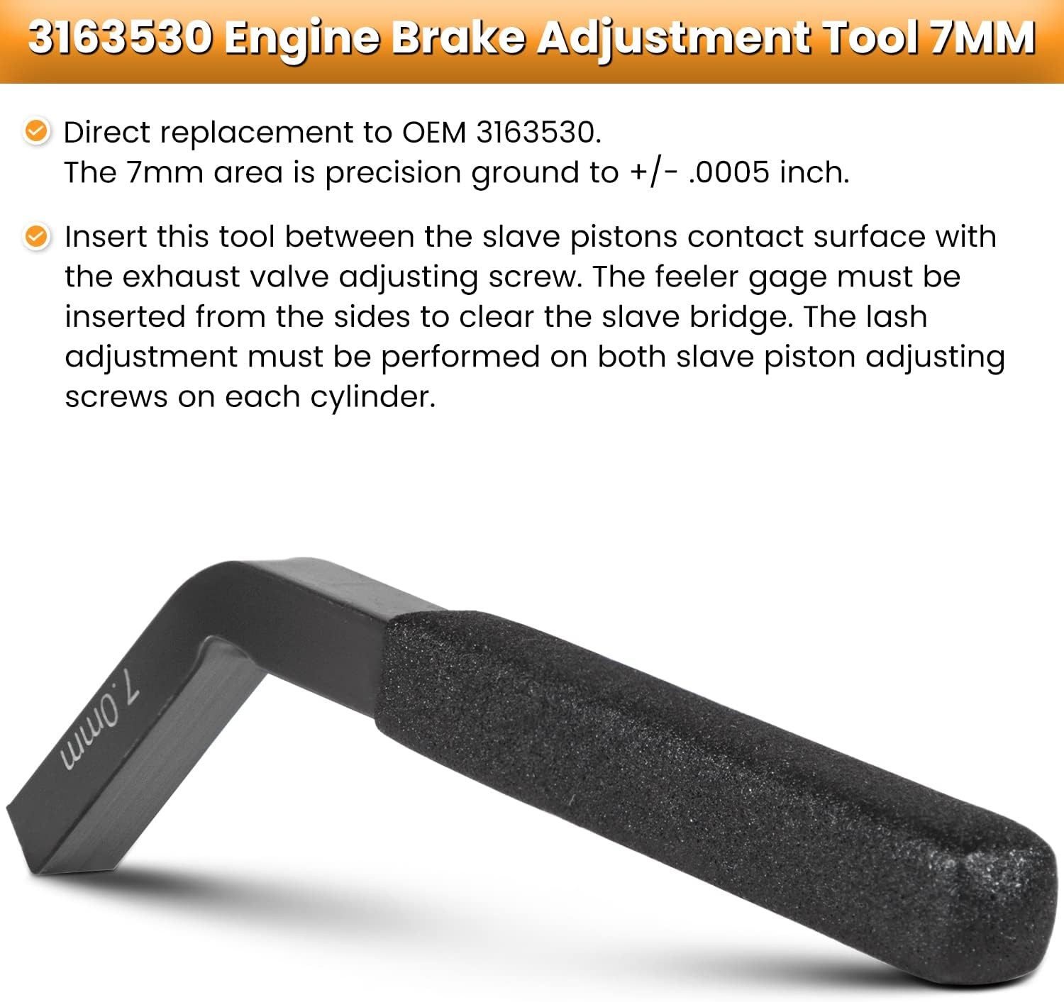 3163021 Cam Timing Tool Kit+3163530 Engine Brake Adjustment Tool 7MM for Cummins