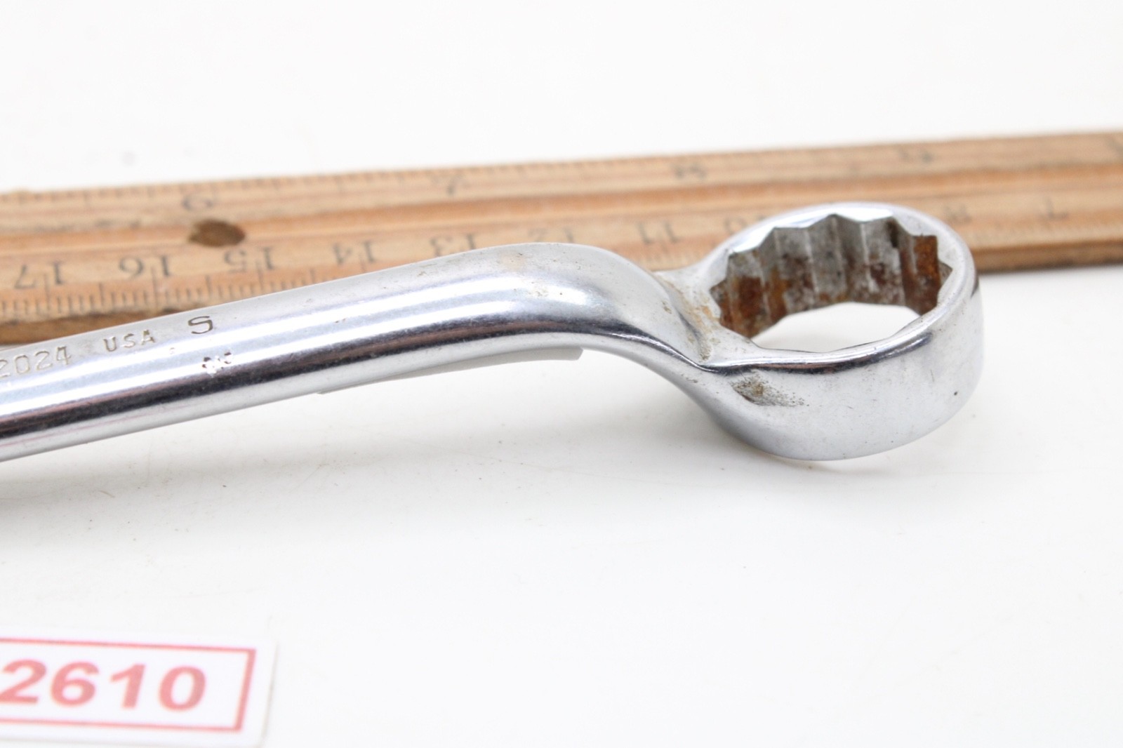 Snap-On XS-2024 5/8″ x 3/4″ 12 Point 6-1/2″ Long SAE Offset Box End Wrench USA