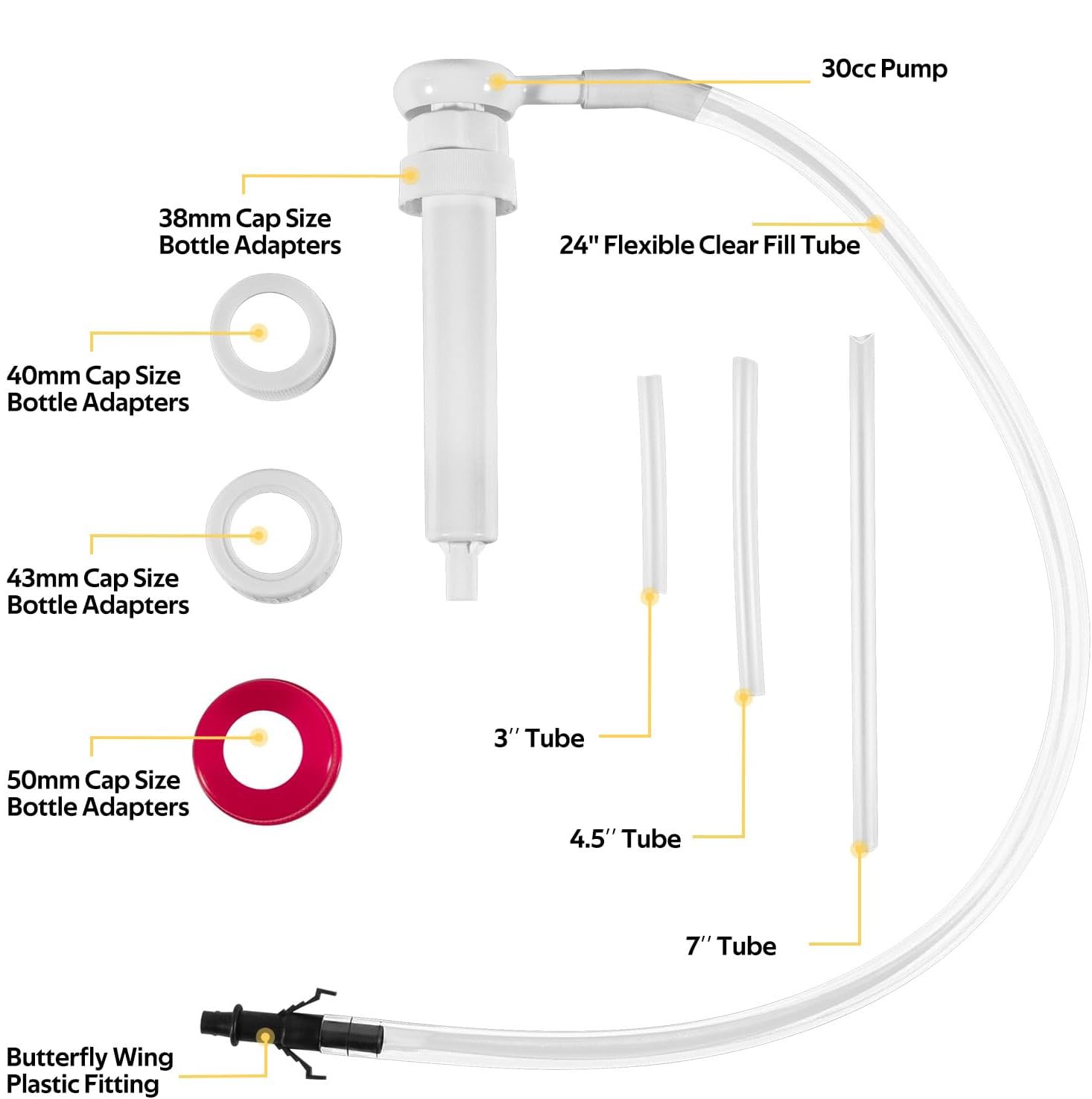 30cc Fluid Pump for Gallon Wide Mouth Quart Bottles Transfer Gear Oil, Hand Pump