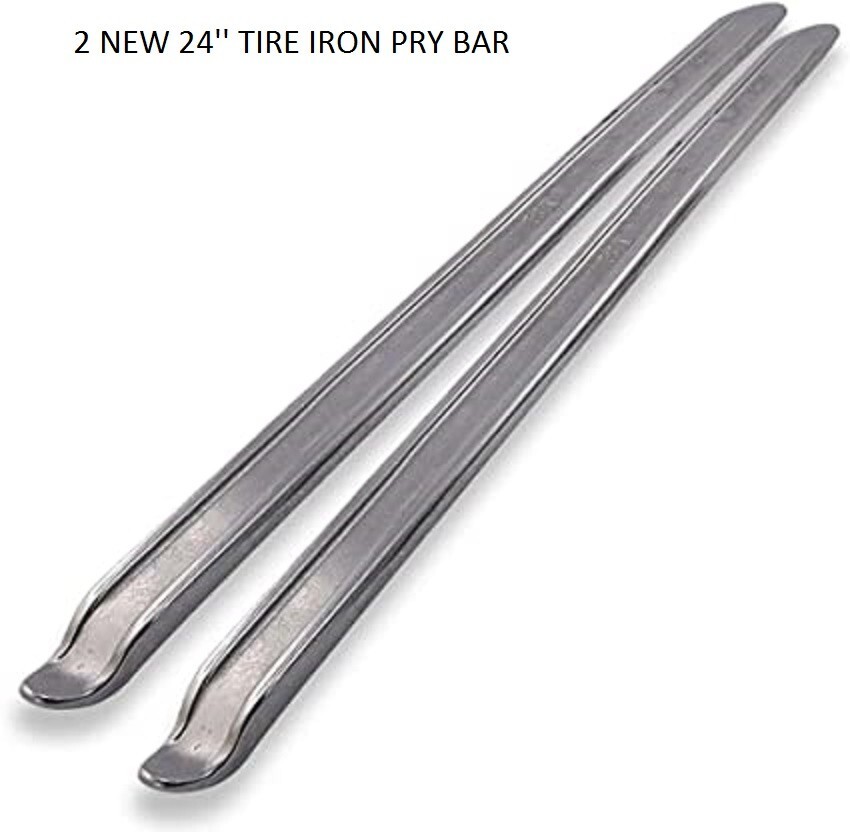 2 FORGED STEEL CURVED 24″ TIRE IRON PRY BAR AUTO CAR MOTORCYCLE BIKE CHANGER