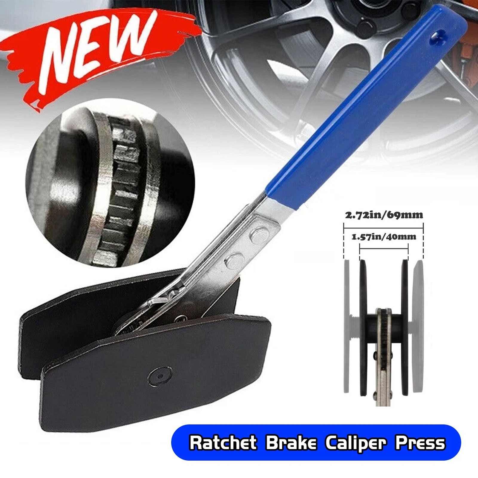 Car Spreader Caliper Pad Install Tool Press Ratchet Brake Piston Wrench Spreader