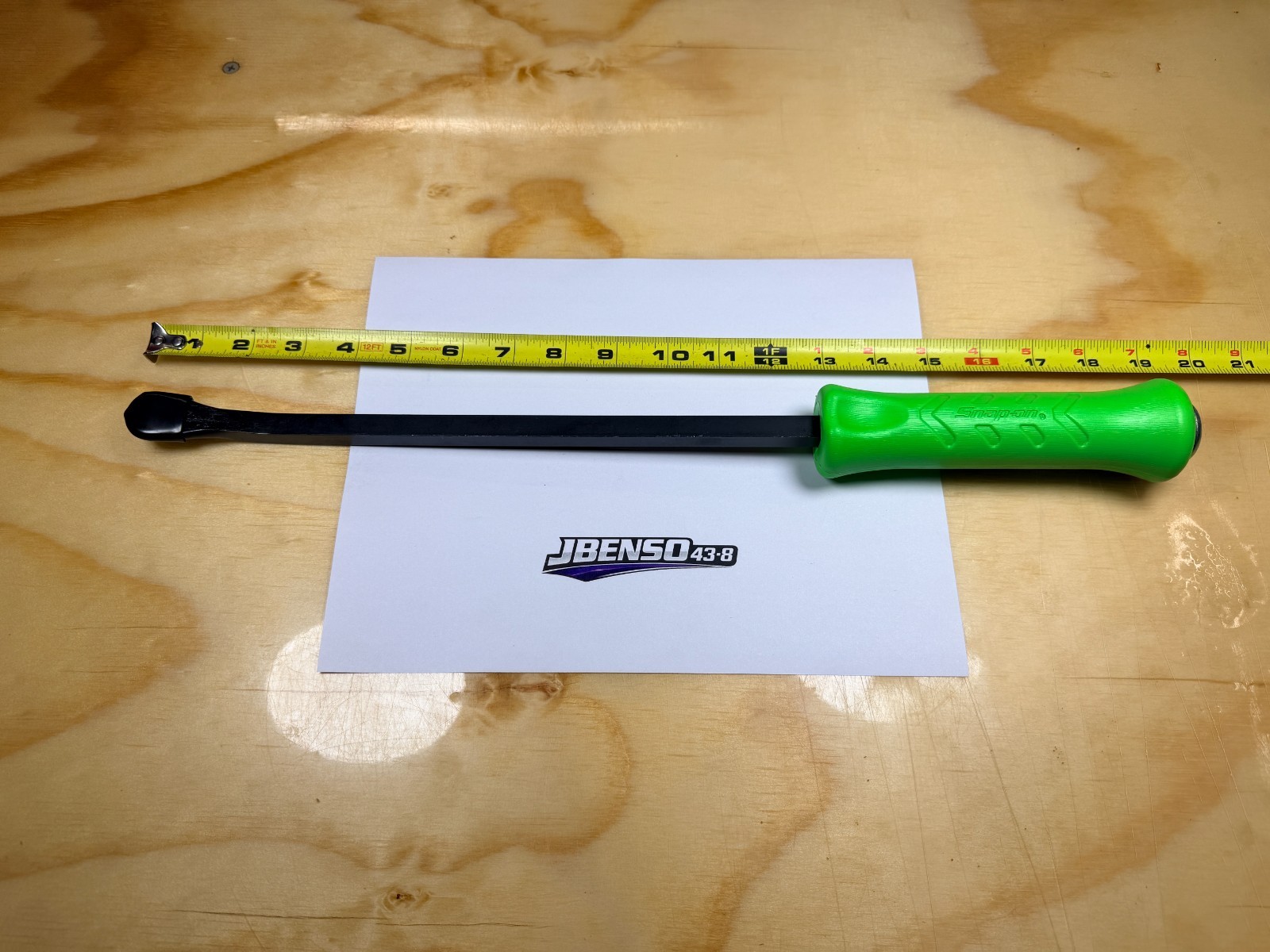 Snap-on Tools USA NEW GREEN 18″ Length Steel Striking Pry Bar SPBS18AG