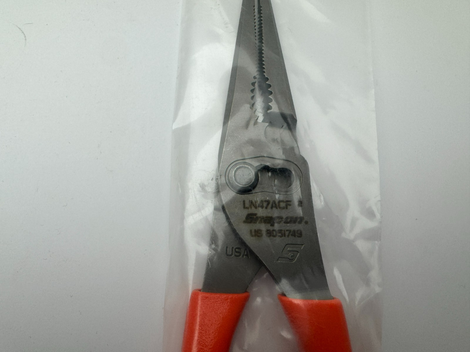 Snap-On Tools NEW LN47ACF 9″ Talon Grip Long Nose Slip Joint Pliers Orange