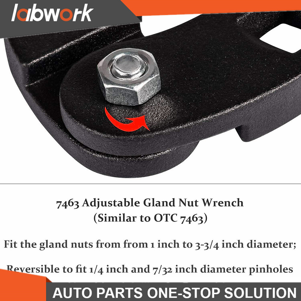 Labwork 7463 Adjustable Gland Nut Wrench Small Pin for Hydraulic Cylinders