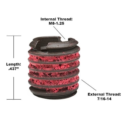 Metal Thread Repair Kit M8-1.25 with Installation Tools