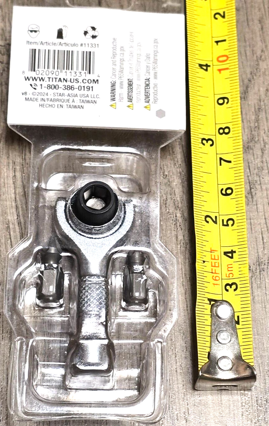 New Titan 1/4″ Hex Bit Nano Ratchet Reversible w/Roto Flex Head & bits #11331