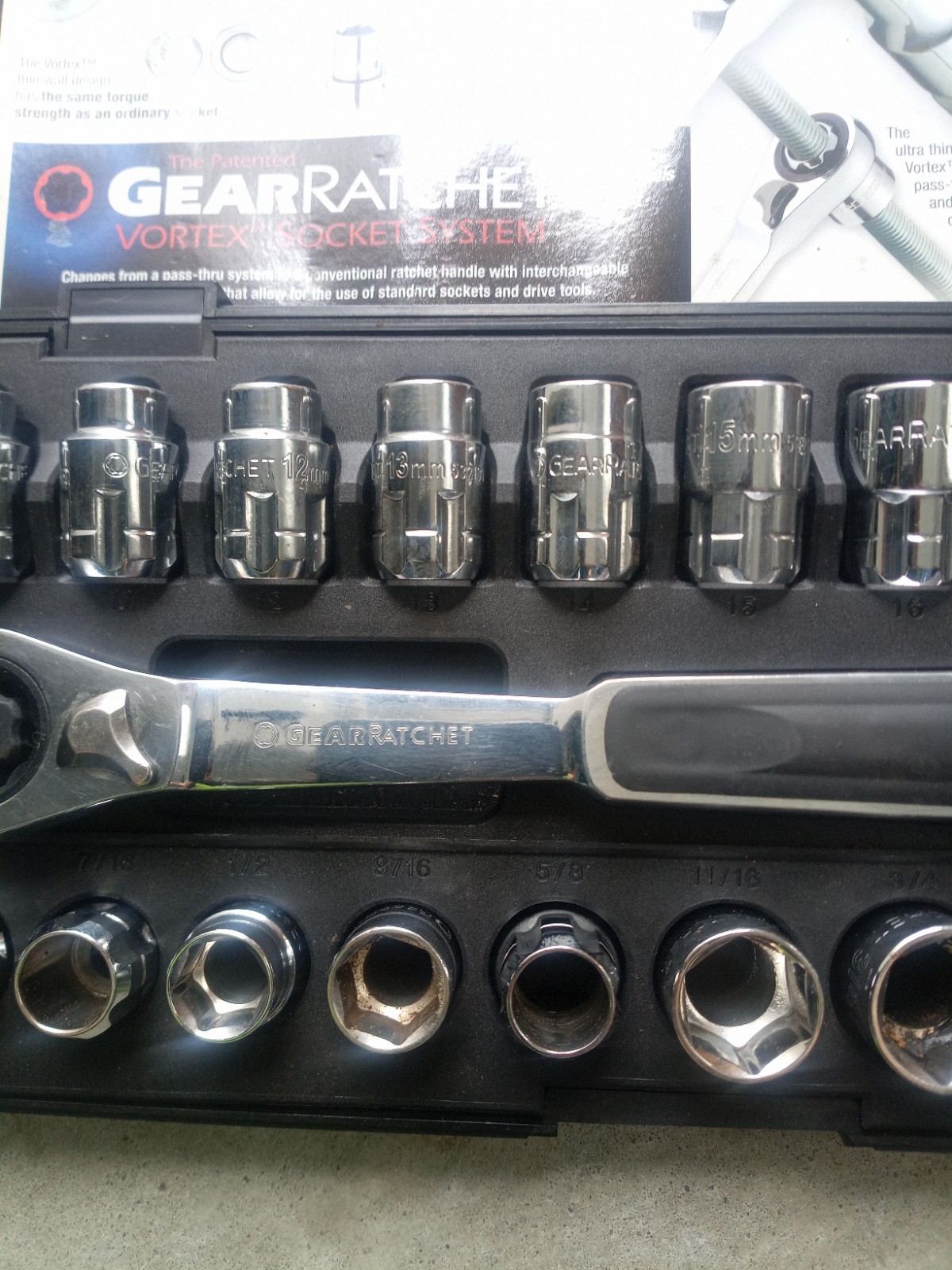 Gear Ratchet Vortex 21 Piece Socket Set
