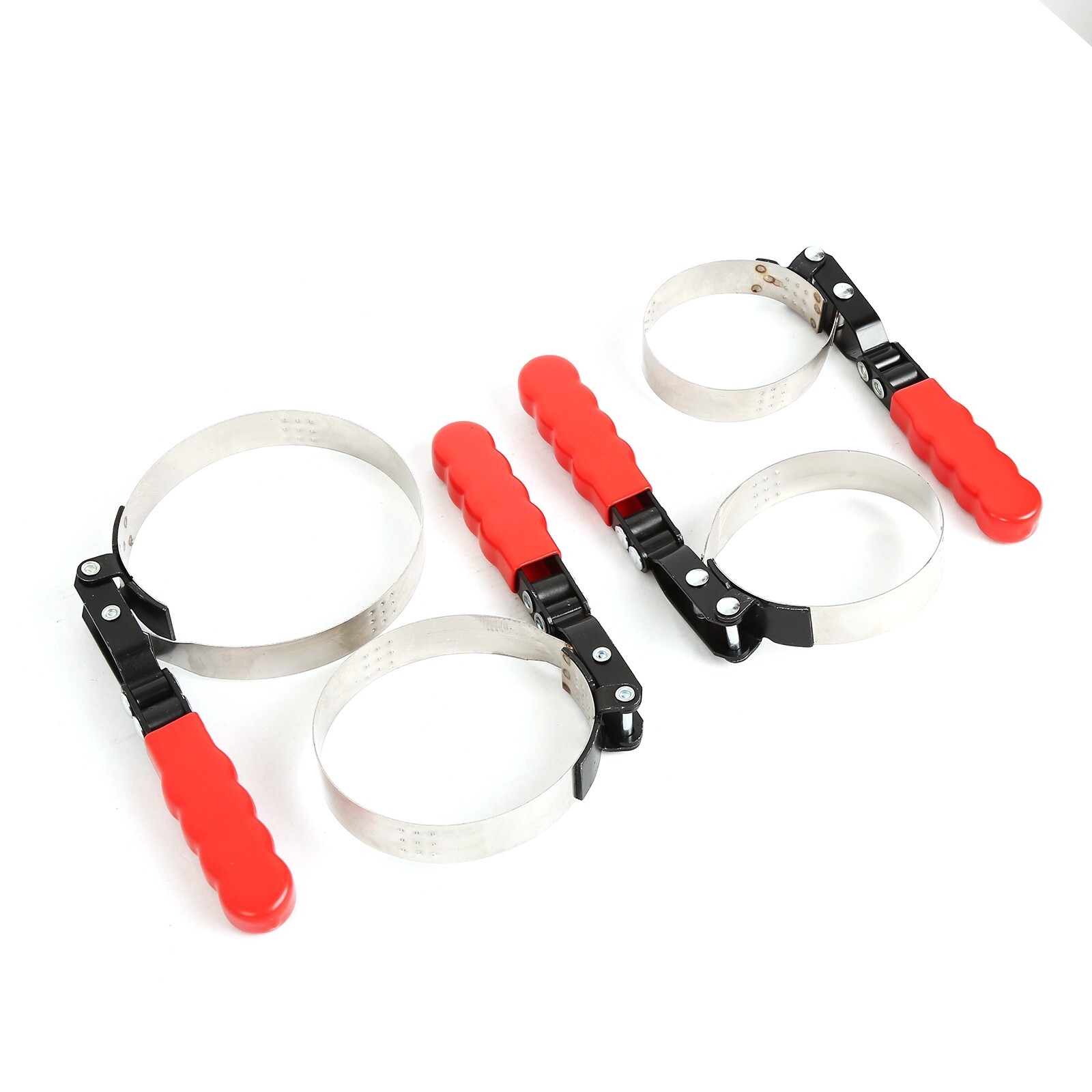 4 Pieces Oil Filter Strap Wrench Set Adjustable Up to 2-3/4” to 5-1/4″ Diameter
