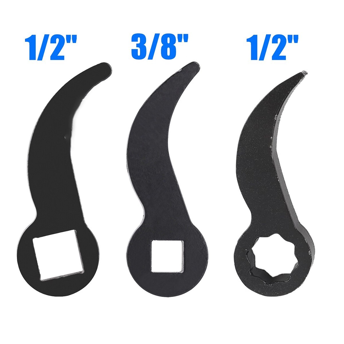 3 PCS Pry Bar Wrench Adapter Head Half Shaft Removal 1/2in Crowbar Ratchet Tool