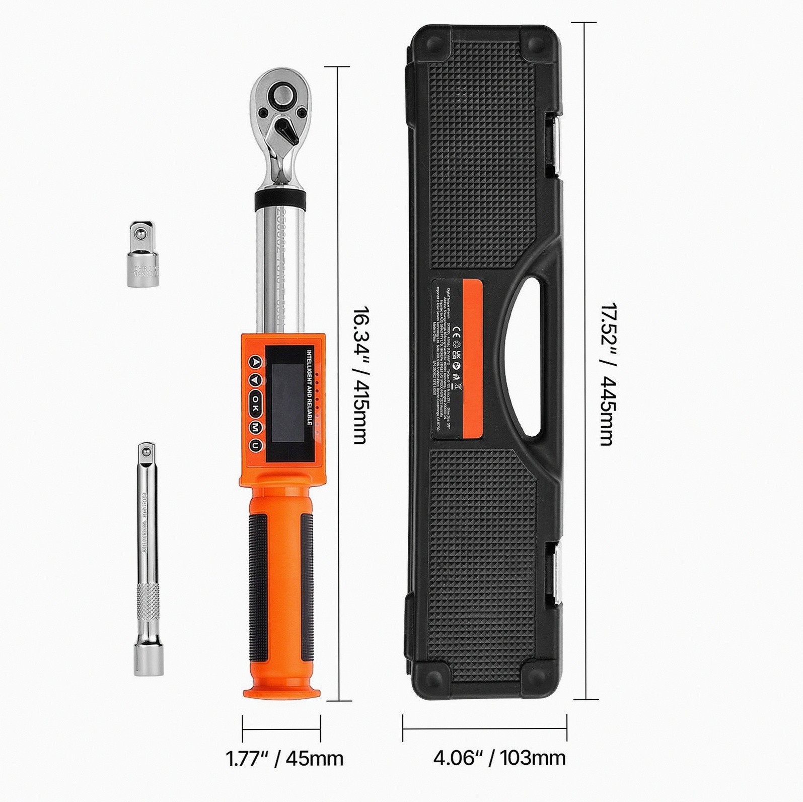 3/8 Digital Torque Wrench ±2% Buzzer LED Auto