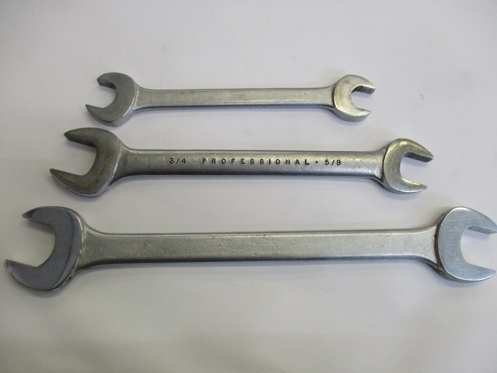 Proto 3 Pc SAE Open Double End Wrench 7/8 x13/16,3/4 x 5/8 , 5/8 x 9/13