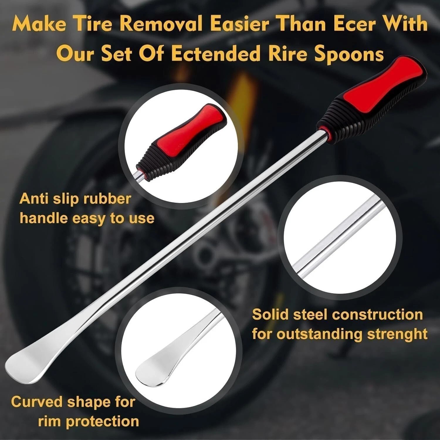 Spoon Motorcycle Tire Iron Changing + Tire Changer Bead Clamp Drop Center Tool