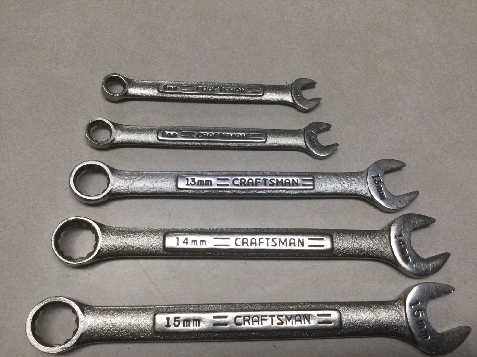 9 – Vintage Craftsman Open/Box End 12 Point Metric Wrenches 8mm-21mm Made USA
