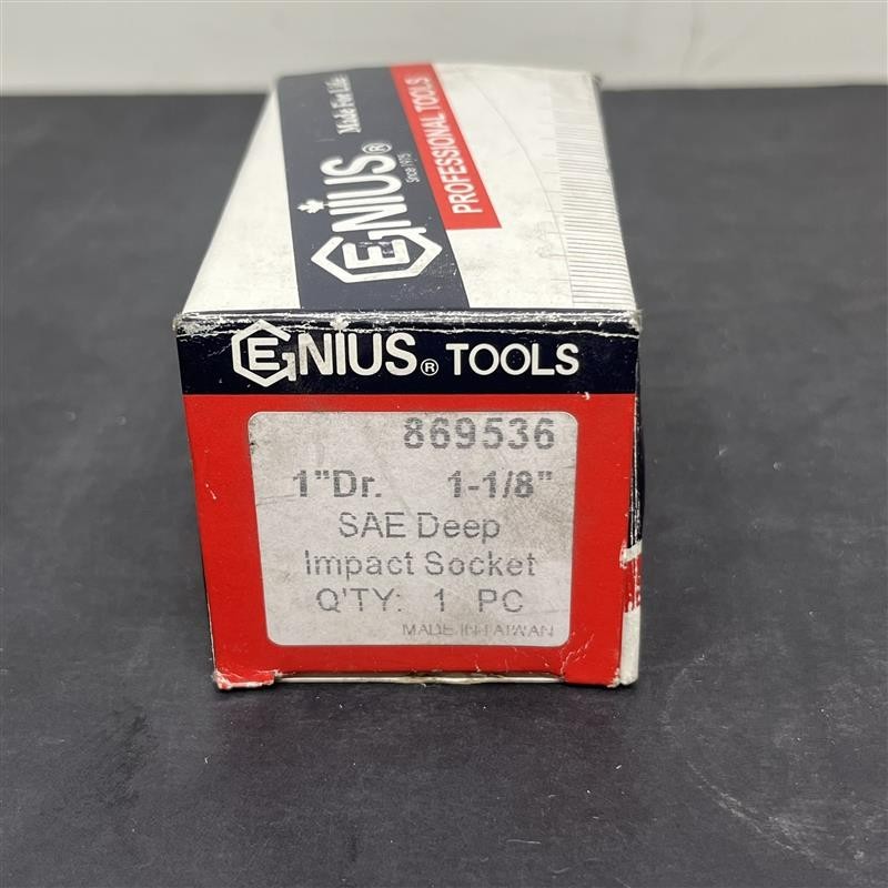 Genius Tools Deep Impact Socket 1-1/8 Inch Size 1 Inch Drive Chrome 869536