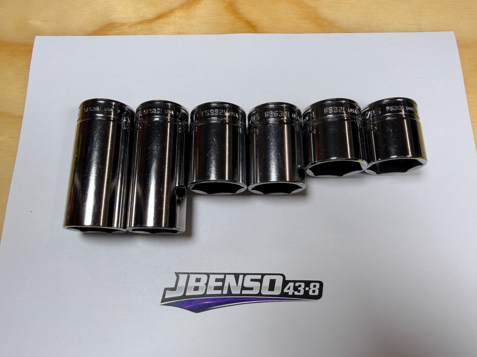 Snap-On Tools USA NEW 6pc 3/8″ Drive 15/16″ & 1″ SAE 6pt Add-On Sockets