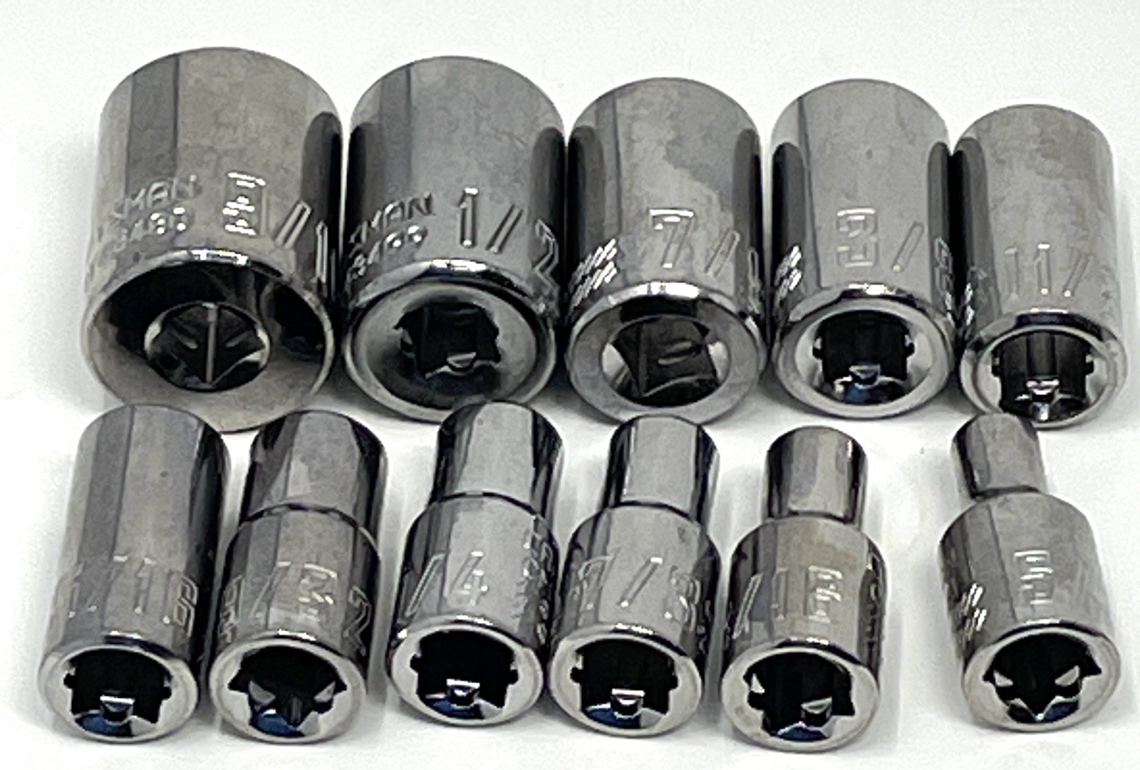 CRAFTSMAN 1/4” 6 Point Shallow Socket Set Standard SAE 11 Pieces