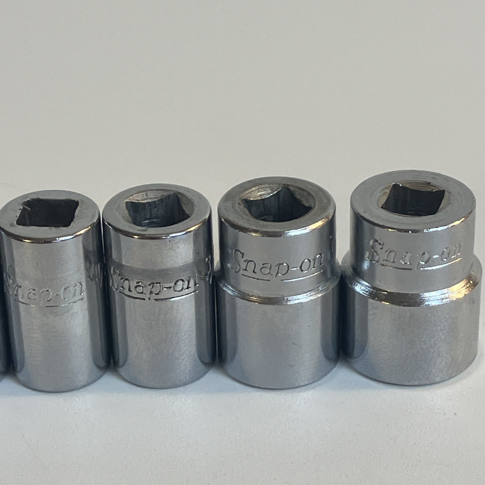 Snap On Tools 1/4″ Drive 9 Pc SAE Shallow 6 Pt Socket Lot TM6 – TM18 3/16″-9/16″