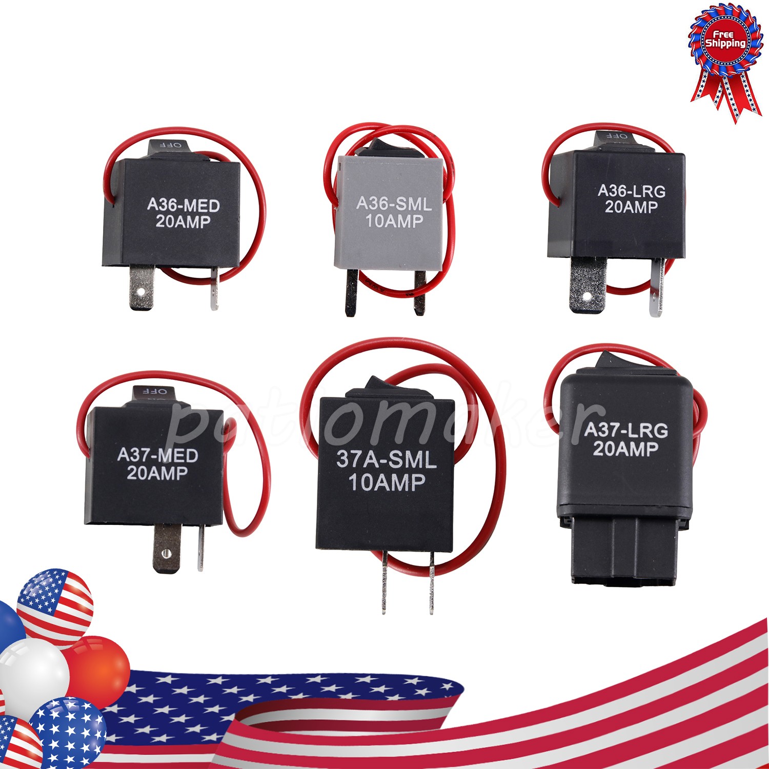 A36-MED 20AMP A36-LRG 20AMP A36-SML 10AMP A37-MED 20AMP A37-LRG20AMP 9038A Relay