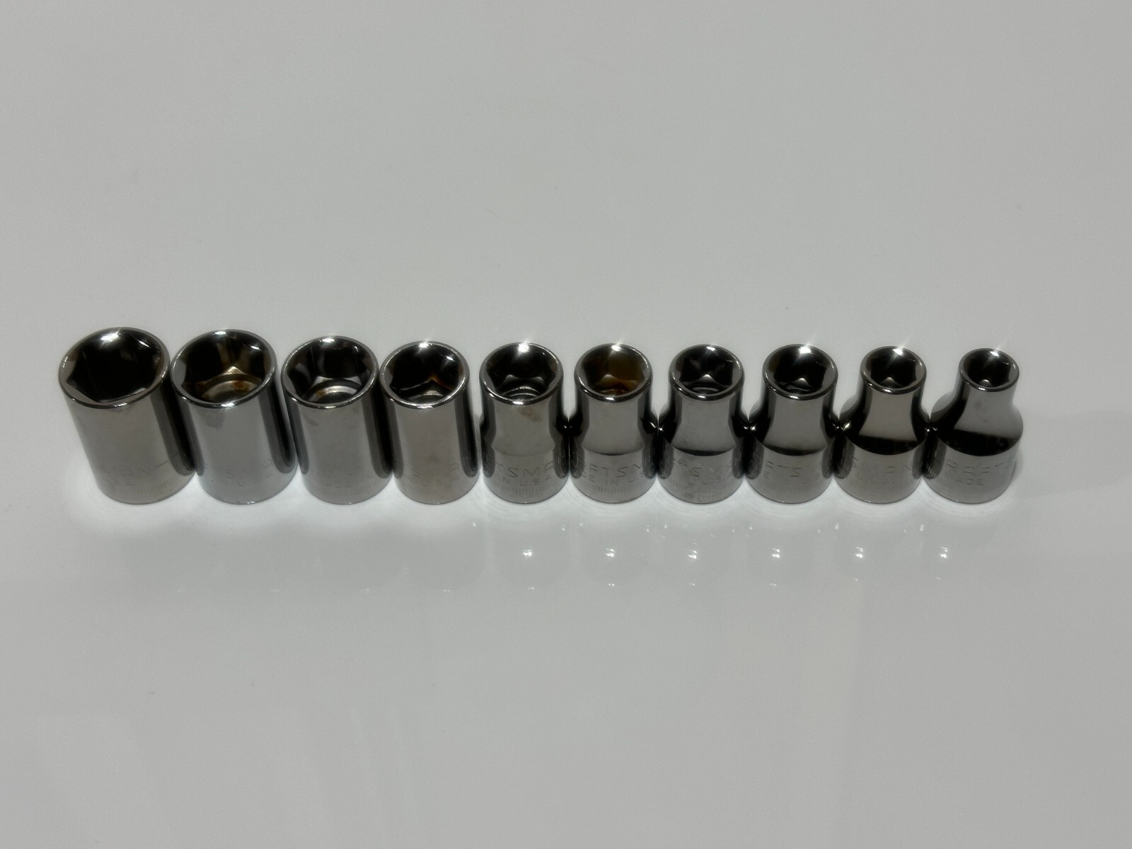 Craftsman USA NOS 10pc Metric 9mm to 19mm Shallow Socket Set, 1/2″ Drive 6 Point
